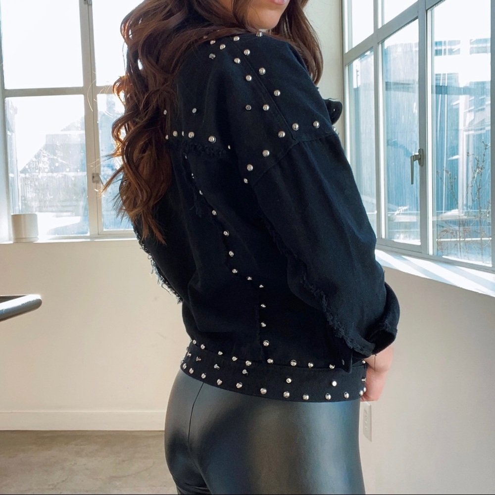 Black Studded Jean Jacket - Picture 5 of 5